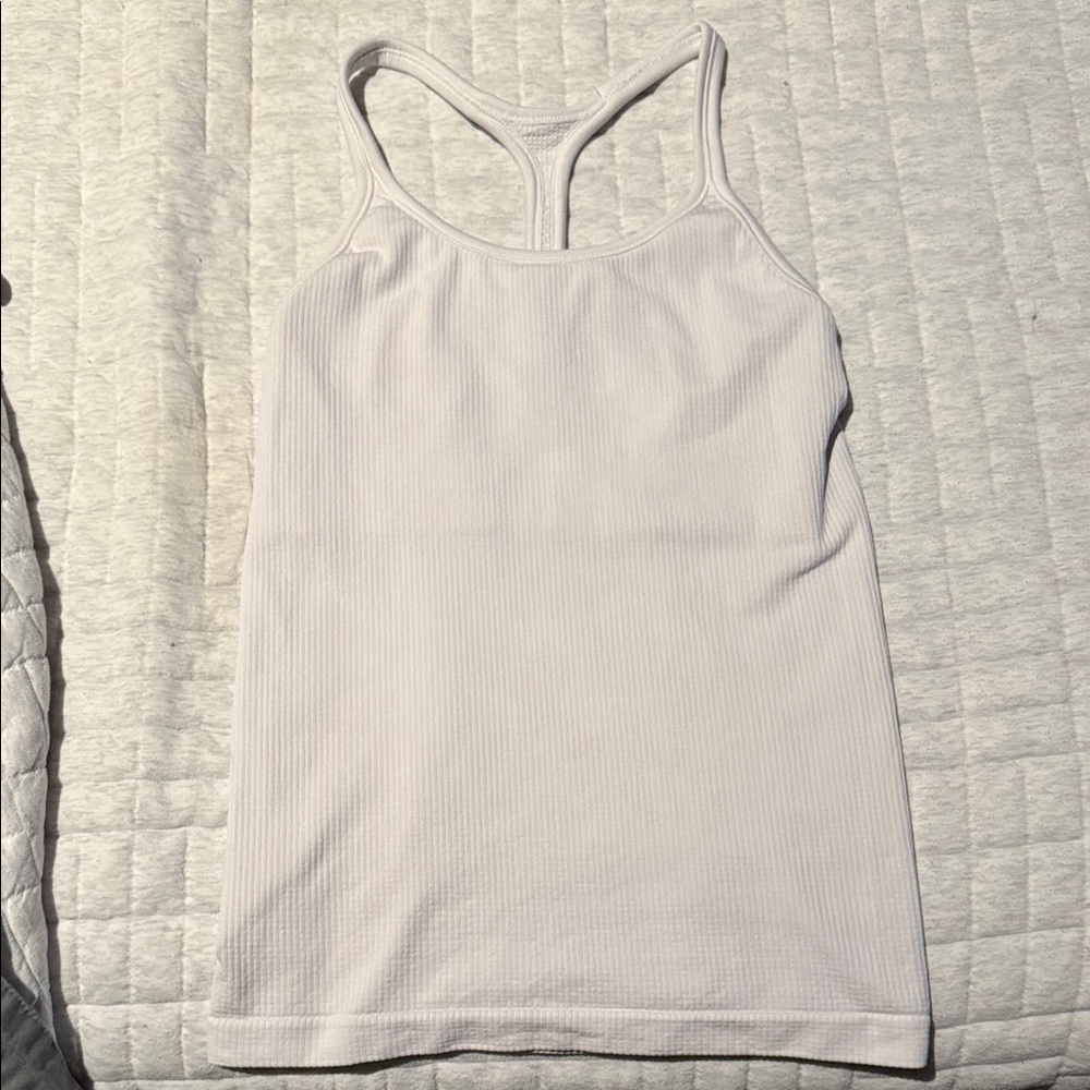 Athleta White Ribbed Tank Top